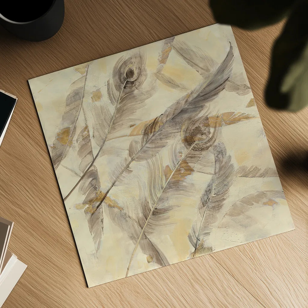 Falling Feathers by Albena Hristova. Shown as a detailed flat fine art print, highlighting archival giclee quality. Available as an archival giclee rolled canvas, fine art paper, or poster print. SKU 28646a.