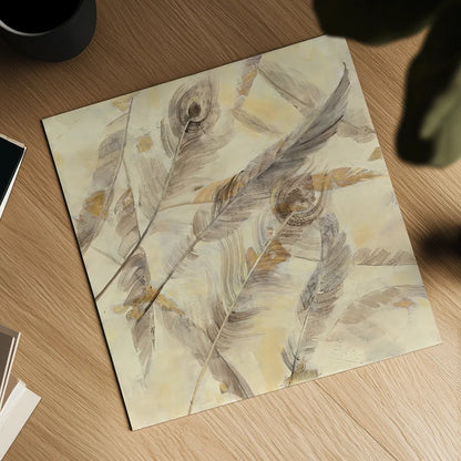 Falling Feathers by Albena Hristova. Shown as a detailed flat fine art print, highlighting archival giclee quality. Available as an archival giclee rolled canvas, fine art paper, or poster print. SKU 28646a.