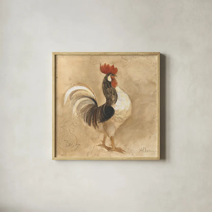 Farm Friend I by Albena Hristova. Shown in a natural wood glass frame for a timeless modern aesthetic. Available as an archival giclee rolled canvas, fine art paper, or poster print. SKU 54873a.