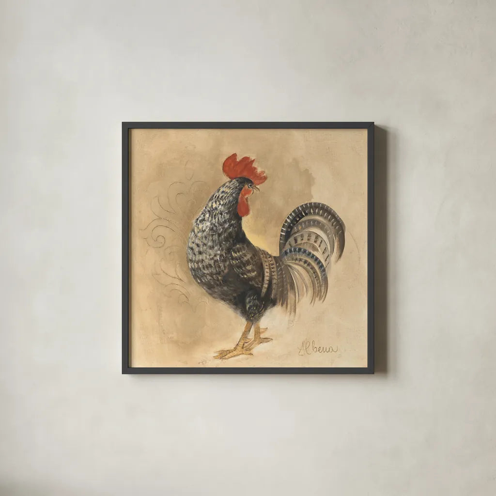 Farm Friend II by Albena Hristova. Shown in a sleek black glass frame for a contemporary gallery look. Available as an archival giclee rolled canvas, fine art paper, or poster print. SKU 54874a.