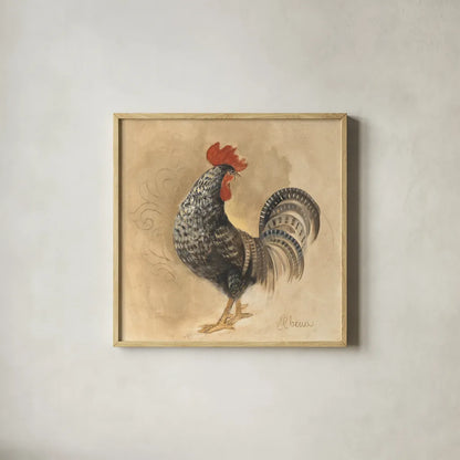 Farm Friend II by Albena Hristova. Shown in a natural wood glass frame for a timeless modern aesthetic. Available as an archival giclee rolled canvas, fine art paper, or poster print. SKU 54874a.