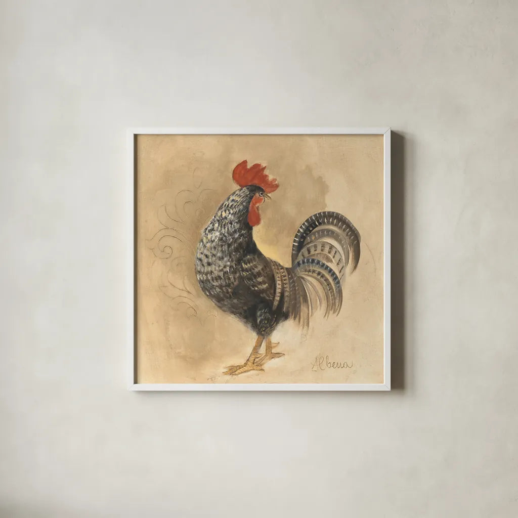 Farm Friend II by Albena Hristova. Shown in a crisp white glass frame for a clean and minimalist style. Available as an archival giclee rolled canvas, fine art paper, or poster print. SKU 54874a.