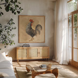 Farm Friend II by Albena Hristova. Shown in a natural wood frame in a cozy modern living room. Available as an archival giclee rolled canvas, fine art paper, or poster print. SKU 54874a.