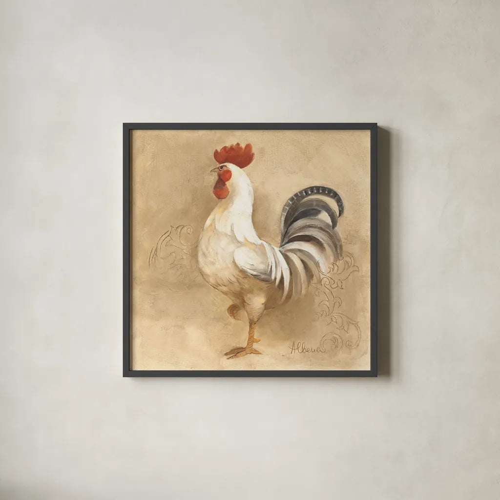 Farm Friend IV by Albena Hristova. Shown in a sleek black glass frame for a contemporary gallery look. Available as an archival giclee rolled canvas, fine art paper, or poster print. SKU 54876a.