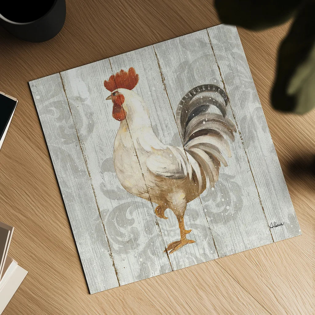 Farm Friend IV on Barn Board by Albena Hristova. Shown as a detailed flat fine art print, highlighting archival giclee quality. Available as an archival giclee rolled canvas, fine art paper, or poster print. SKU 23348a.