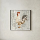Farm Friend IV on Barn Board by Albena Hristova. Shown in a crisp white glass frame for a clean and minimalist style. Available as an archival giclee rolled canvas, fine art paper, or poster print. SKU 23348a.
