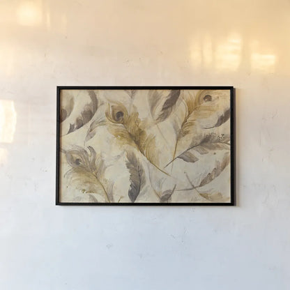 Feather Toss by Albena Hristova. shown as a paper print in a black flame. Available as a archival giclee rolled canvas, fine art paper, or poster print. SKU 24329i.