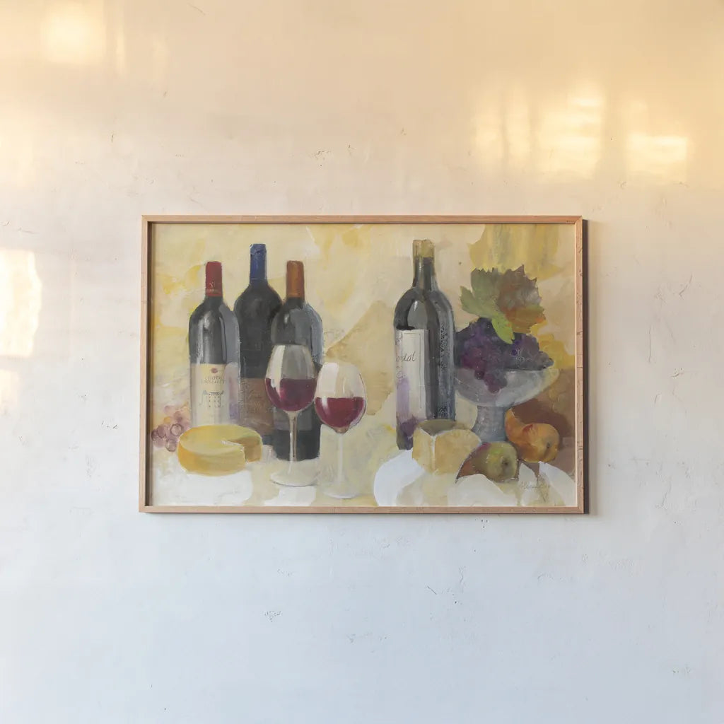 Fine Vintage Reds by Albena Hristova. shown as a paper print in a natural frame. Available as a archival giclee rolled canvas, fine art paper, or poster print. SKU 49939i.