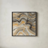 Floating Lava Autumn by Albena Hristova. Shown in a sleek black glass frame for a contemporary gallery look. Available as an archival giclee rolled canvas, fine art paper, or poster print. SKU 78327a.