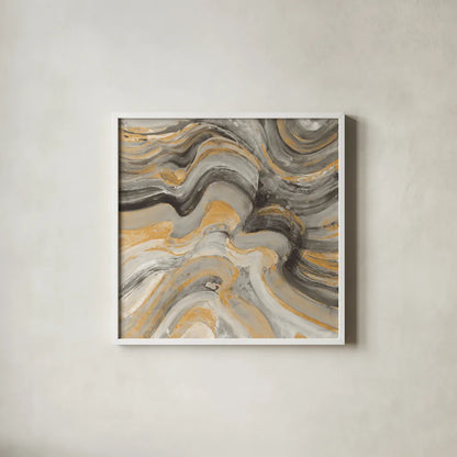 Floating Lava Autumn by Albena Hristova. Shown in a crisp white glass frame for a clean and minimalist style. Available as an archival giclee rolled canvas, fine art paper, or poster print. SKU 78327a.