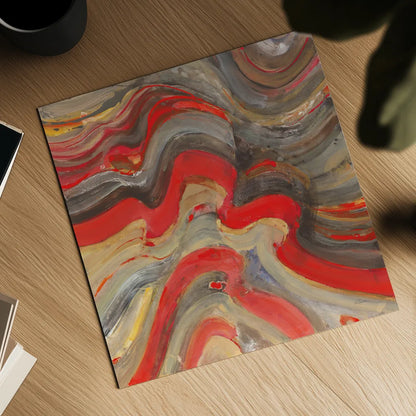 Floating Lava Red by Albena Hristova. Shown as a detailed flat fine art print, highlighting archival giclee quality. Available as an archival giclee rolled canvas, fine art paper, or poster print. SKU 55940a.