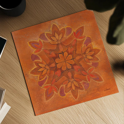 Floral Block Design III Tile IV by Albena Hristova. Shown as a detailed flat fine art print, highlighting archival giclee quality. Available as an archival giclee rolled canvas, fine art paper, or poster print. SKU 54899a.