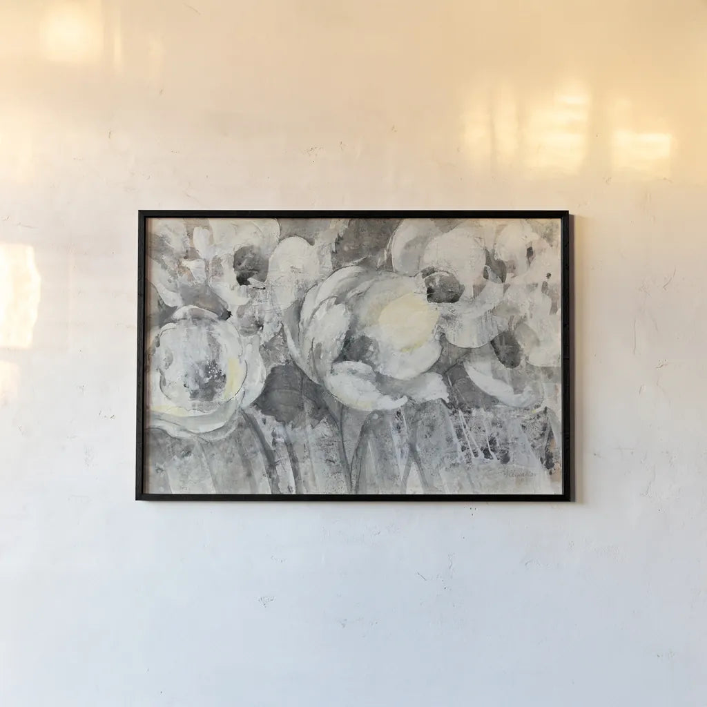 Floral Fantasy by Albena Hristova. shown as a paper print in a black flame. Available as a archival giclee rolled canvas, fine art paper, or poster print. SKU 57909i.