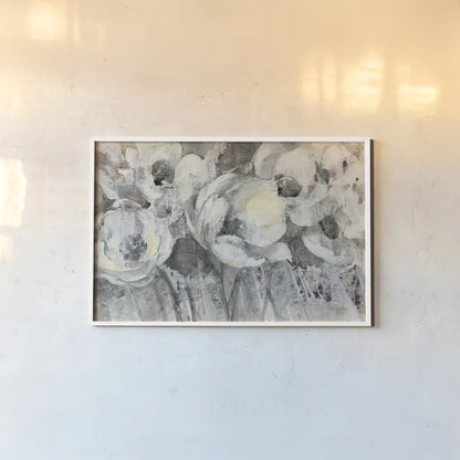 Floral Fantasy by Albena Hristova. shown as a paper print in a white frame. Available as a archival giclee rolled canvas, fine art paper, or poster print. SKU 57909i.