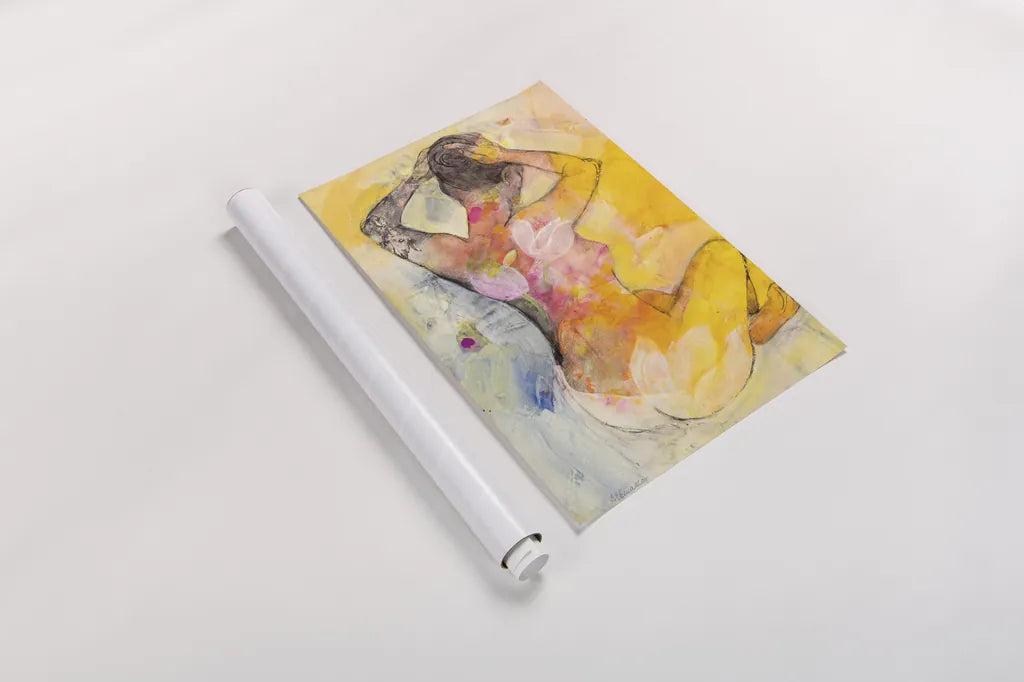 Floral Figures I by Albena Hristova. shown as a rolled paper print. Available as archival giclee rolled canvas, fine art paper, or poster print. SKU 80832h.