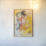 Floral Figures I by Albena Hristova. shown as a paper print in a natural frame. Available as a archival giclee rolled canvas, fine art paper, or poster print. SKU 80832h.