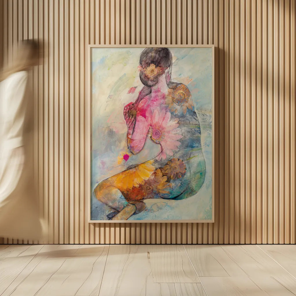 Floral Figures II by Albena Hristova. shown as over sized large wall art. Available as an archival giclee rolled canvas, fine art paper, or poster print. SKU 80833h.