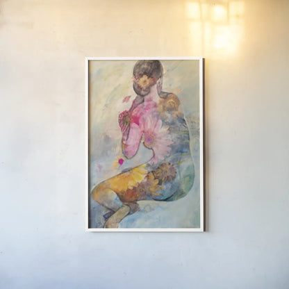 Floral Figures II by Albena Hristova. shown as a paper print in a white frame. Available as a archival giclee rolled canvas, fine art paper, or poster print. SKU 80833h.