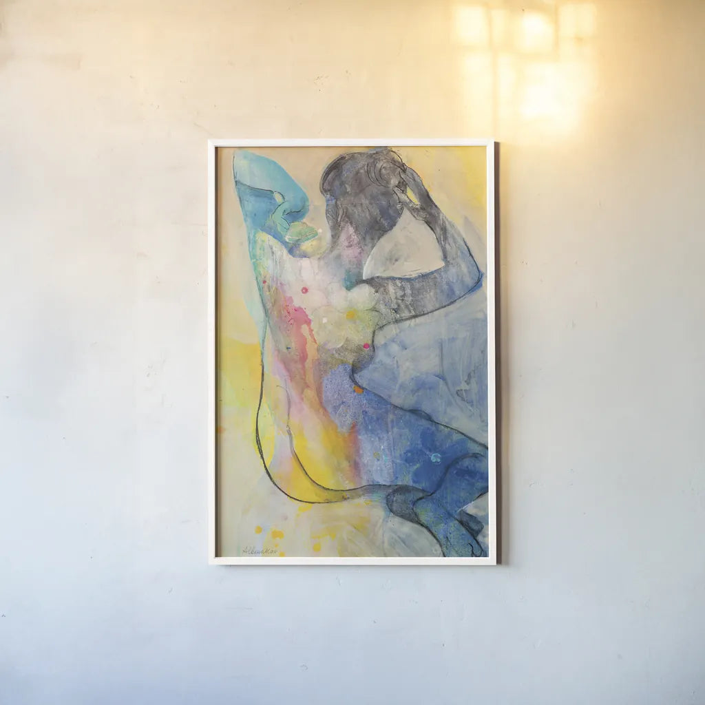 Floral Figures III by Albena Hristova. shown as a paper print in a white frame. Available as a archival giclee rolled canvas, fine art paper, or poster print. SKU 80834h.