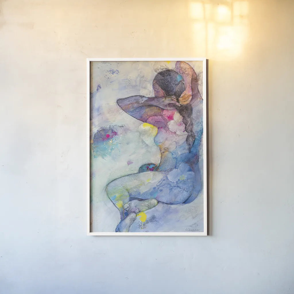 Floral Figures IV by Albena Hristova. shown as a paper print in a white frame. Available as a archival giclee rolled canvas, fine art paper, or poster print. SKU 80835h.