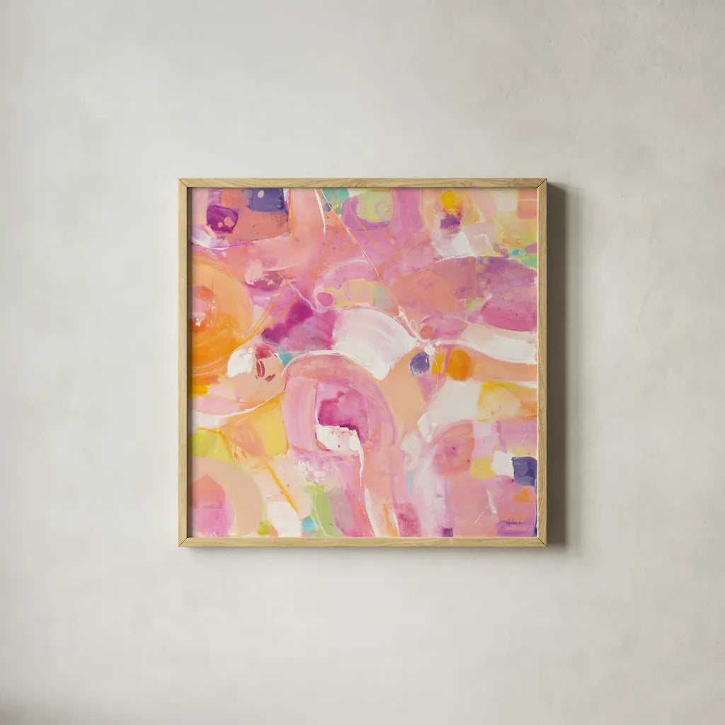 Flow by Albena Hristova. Shown in a natural wood glass frame for a timeless modern aesthetic. Available as an archival giclee rolled canvas, fine art paper, or poster print. SKU 21228a.