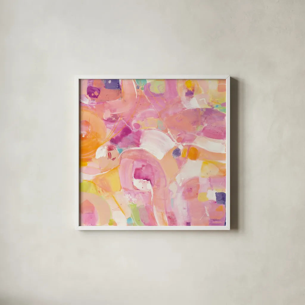 Flow by Albena Hristova. Shown in a crisp white glass frame for a clean and minimalist style. Available as an archival giclee rolled canvas, fine art paper, or poster print. SKU 21228a.