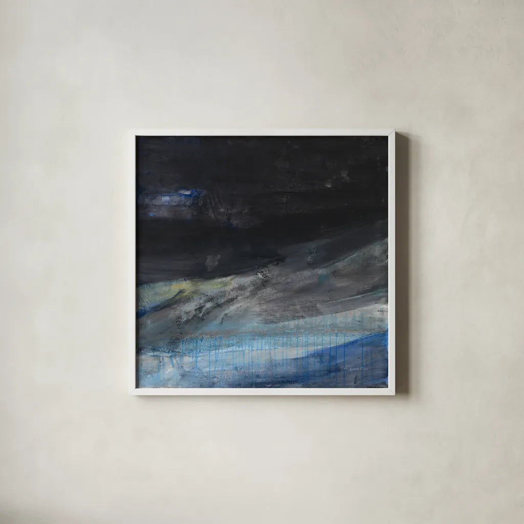 Flow I by Albena Hristova. Shown in a crisp white glass frame for a clean and minimalist style. Available as an archival giclee rolled canvas, fine art paper, or poster print. SKU 77988a.