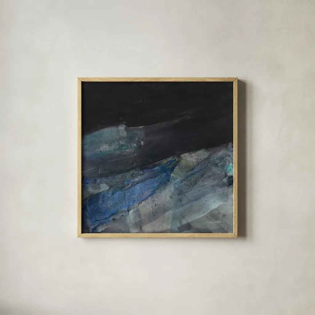 Flow II by Albena Hristova. Shown in a natural wood glass frame for a timeless modern aesthetic. Available as an archival giclee rolled canvas, fine art paper, or poster print. SKU 77989a.