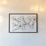 Flower Drawing by Albena Hristova. shown as a paper print in a black flame. Available as a archival giclee rolled canvas, fine art paper, or poster print. SKU 48090i.