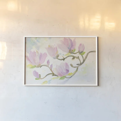 Flowering Branches by Albena Hristova. shown as a paper print in a white frame. Available as a archival giclee rolled canvas, fine art paper, or poster print. SKU 54824i.