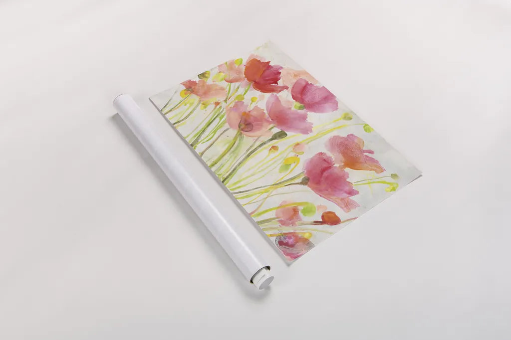 Fluorescent Poppies by Albena Hristova. shown as a rolled paper print. Available as archival giclee rolled canvas, fine art paper, or poster print. SKU 54826i.