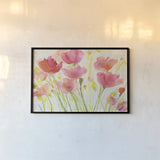 Fluorescent Poppies by Albena Hristova. shown as a paper print in a black flame. Available as a archival giclee rolled canvas, fine art paper, or poster print. SKU 54826i.