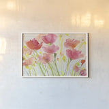 Fluorescent Poppies by Albena Hristova. shown as a paper print in a white frame. Available as a archival giclee rolled canvas, fine art paper, or poster print. SKU 54826i.