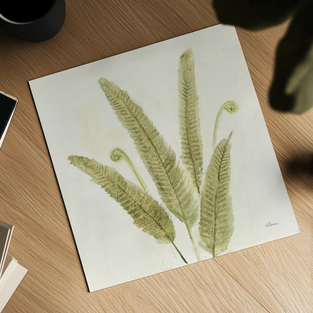 Forest Ferns II v2 by Albena Hristova. Shown as a detailed flat fine art print, highlighting archival giclee quality. Available as an archival giclee rolled canvas, fine art paper, or poster print. SKU 36988a.