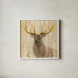 Forest King by Albena Hristova. Shown in a crisp white glass frame for a clean and minimalist style. Available as an archival giclee rolled canvas, fine art paper, or poster print. SKU 23452a.