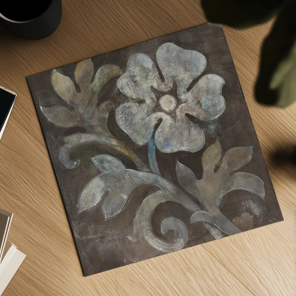 Fresco Floral I by Albena Hristova. Shown as a detailed flat fine art print, highlighting archival giclee quality. Available as an archival giclee rolled canvas, fine art paper, or poster print. SKU 30234a.