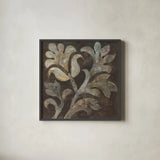 Fresco Floral II by Albena Hristova. Shown in a sleek black glass frame for a contemporary gallery look. Available as an archival giclee rolled canvas, fine art paper, or poster print. SKU 30235a.