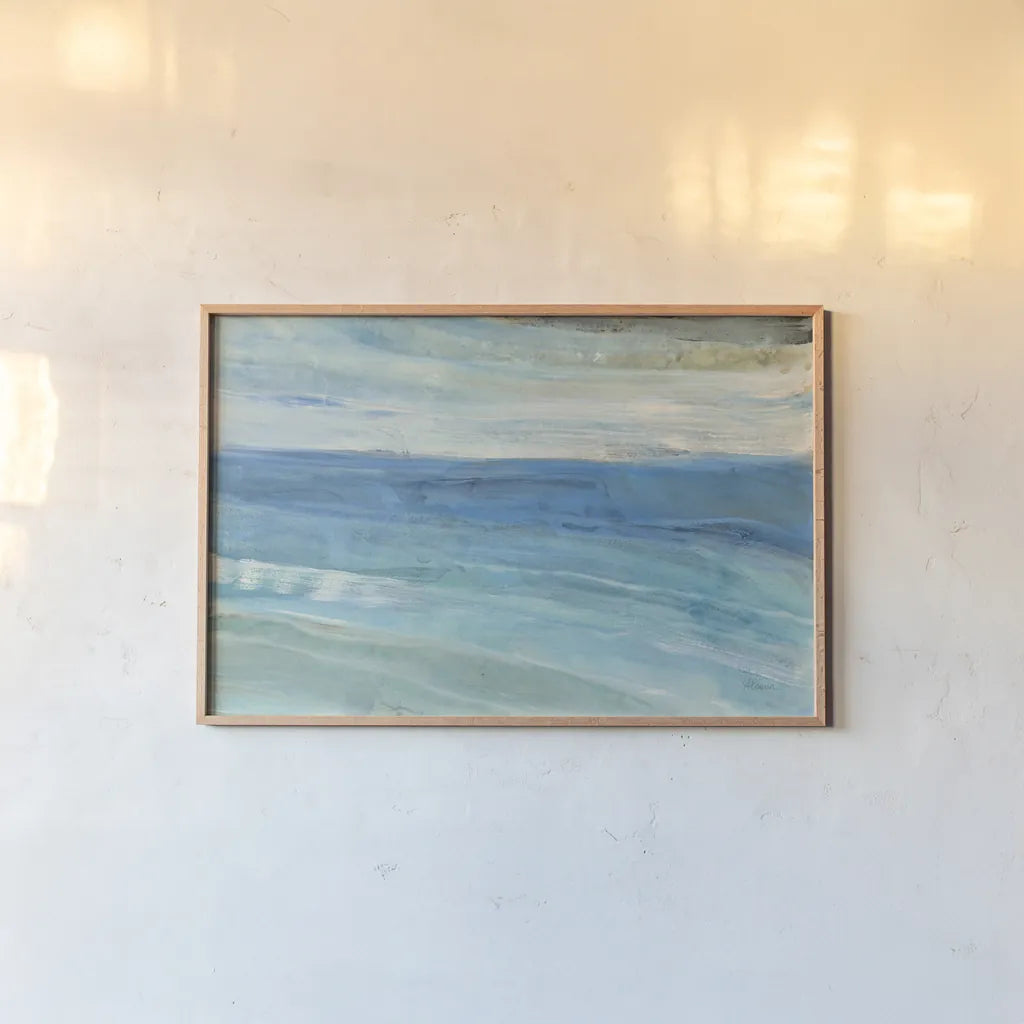 From the Shore by Albena Hristova. shown as a paper print in a natural frame. Available as a archival giclee rolled canvas, fine art paper, or poster print. SKU 46911i.