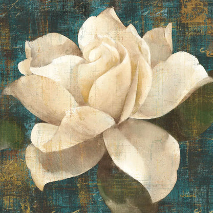 Gardenia Blossom Turquoise by Albena Hristova. SKU 10838a. Archival Giclee Fine art print for wall decor.