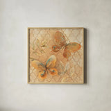 Gilded Butterfly II by Albena Hristova. Shown in a natural wood glass frame for a timeless modern aesthetic. Available as an archival giclee rolled canvas, fine art paper, or poster print. SKU 55389a.