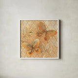 Gilded Butterfly II by Albena Hristova. Shown in a crisp white glass frame for a clean and minimalist style. Available as an archival giclee rolled canvas, fine art paper, or poster print. SKU 55389a.