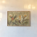 Gilded Tropics by Albena Hristova. shown as a paper print in a natural frame. Available as a archival giclee rolled canvas, fine art paper, or poster print. SKU 54422i.