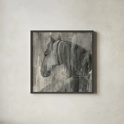 Glance Greige Crop by Albena Hristova. Shown in a sleek black glass frame for a contemporary gallery look. Available as an archival giclee rolled canvas, fine art paper, or poster print. SKU 27037a.