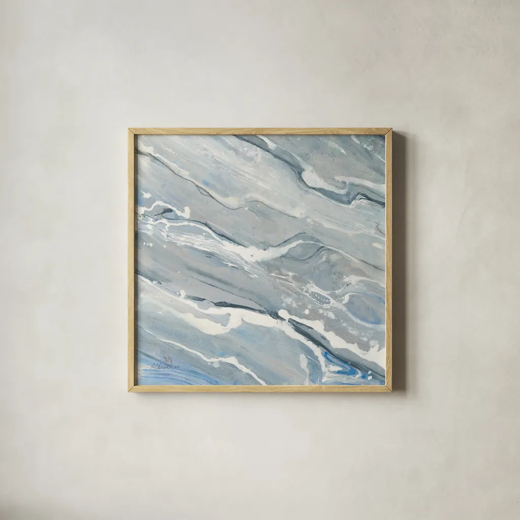 Going with the Flow II by Albena Hristova. Shown in a natural wood glass frame for a timeless modern aesthetic. Available as an archival giclee rolled canvas, fine art paper, or poster print. SKU 61531a.