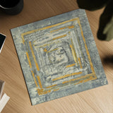 Gold Tapestry I Gold and White by Albena Hristova. Shown as a detailed flat fine art print, highlighting archival giclee quality. Available as an archival giclee rolled canvas, fine art paper, or poster print. SKU 26170a.