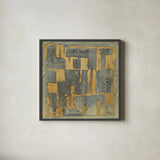 Gold Tapestry IV Crop by Albena Hristova. Shown in a sleek black glass frame for a contemporary gallery look. Available as an archival giclee rolled canvas, fine art paper, or poster print. SKU 28154a.