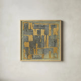 Gold Tapestry IV Crop by Albena Hristova. Shown in a natural wood glass frame for a timeless modern aesthetic. Available as an archival giclee rolled canvas, fine art paper, or poster print. SKU 28154a.