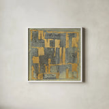 Gold Tapestry IV Crop by Albena Hristova. Shown in a crisp white glass frame for a clean and minimalist style. Available as an archival giclee rolled canvas, fine art paper, or poster print. SKU 28154a.