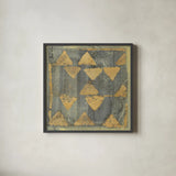 Gold Tapestry V Crop by Albena Hristova. Shown in a sleek black glass frame for a contemporary gallery look. Available as an archival giclee rolled canvas, fine art paper, or poster print. SKU 28155a.