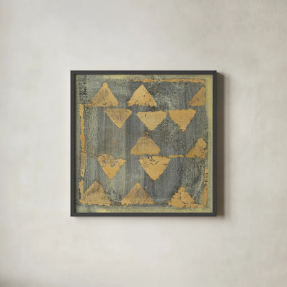 Gold Tapestry V Crop by Albena Hristova. Shown in a sleek black glass frame for a contemporary gallery look. Available as an archival giclee rolled canvas, fine art paper, or poster print. SKU 28155a.